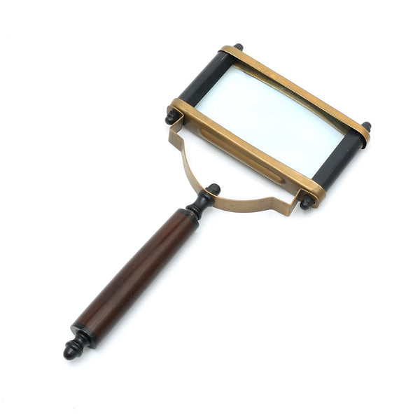 Vintage Rechthoekige Vergrootglas met Metalen Frame | Zwart