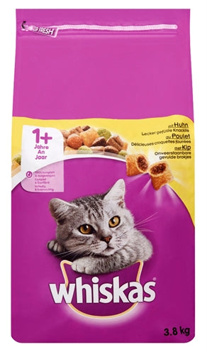 WHISKAS DRY ADULT CHICKEN 3.8 KG