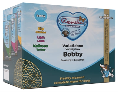 Renske Vers Vlees Mixbox Bobby Graanvrij Kip/Lam/Kalkoen 12 x 395 g