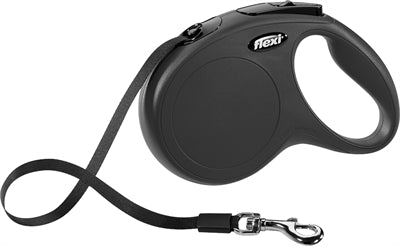 Laisse Rétractable FLEXI Classic à Cordon Noir M 5 m