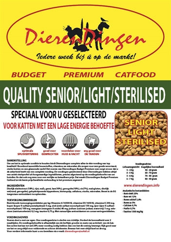 Aliments pour chat économiques de qualité supérieure : senior / light / stérilisé, 15 kg