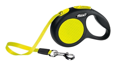 Flexi retractable leash New Classic Neon Tape black/yellow L 5 m