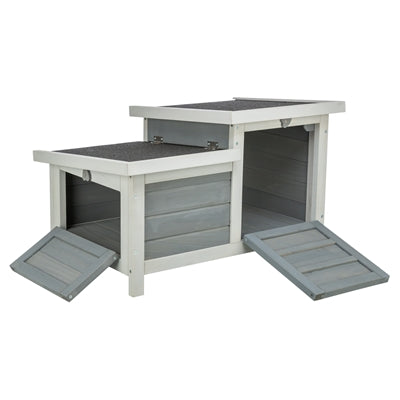 TRIXIE knaagdierhuis met 2 ingangen grijs/wit 70 x 45 x 43 cm