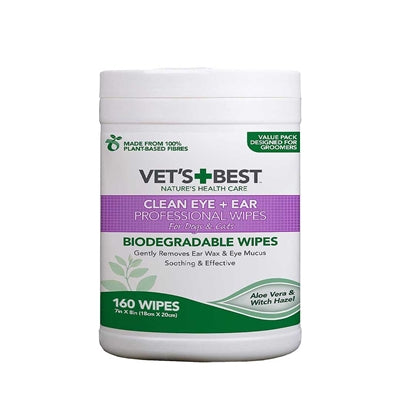 Vets Best Clean Ear and Eye Wipes for Dogs 160 pcs
