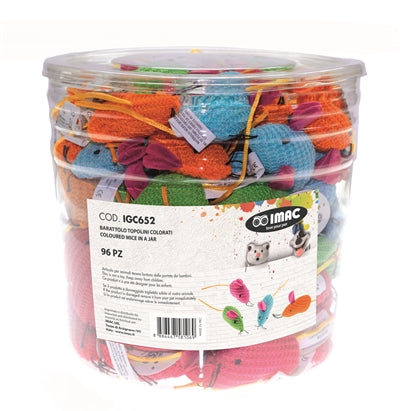 SOURIS IMAC COLORÉE EN POT 5,5 CM 96 PIÈCES
