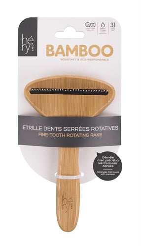HERY LABO fine comb with rotating teeth bamboo 31 teeth