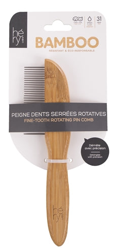 HERY LABO fine comb with rotating bamboo teeth, 31 teeth