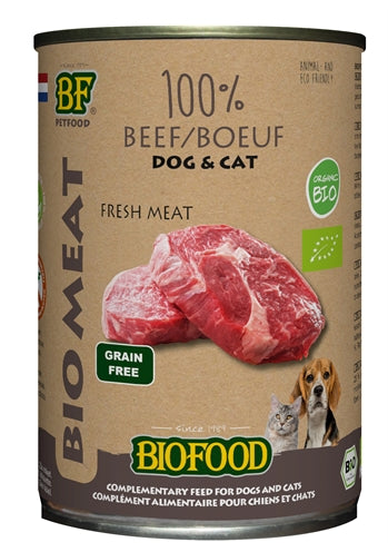 BF PETFOOD Organic Dog 100% Beef Cans 12 x 400 g