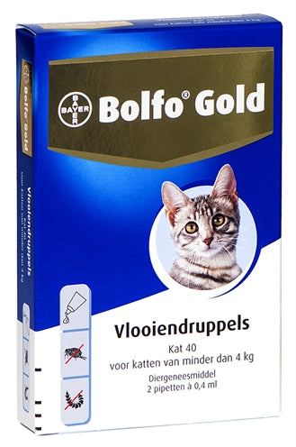 BOLFO GOLD Pipettes Anti-Puces Chat 40, 2 Pipettes