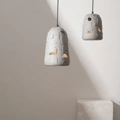 Petros Pendant Lamp – Handcrafted Papier-Mâché Hanging Light in Modern Gray