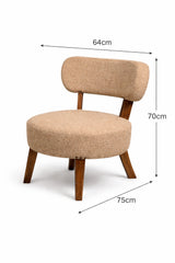 Modern Upholstered Lounge Chair with Wooden Legs