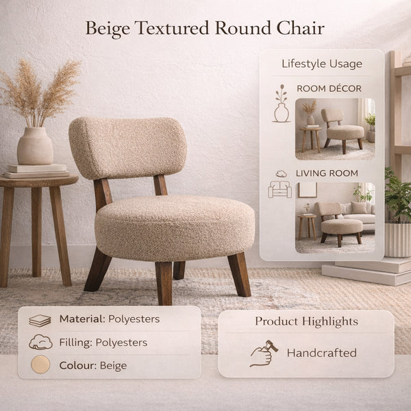 Modern Upholstered Lounge Chair with Wooden Legs