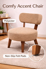 Modern Upholstered Lounge Chair with Wooden Legs