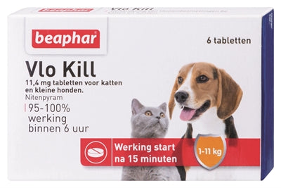 BEAPHAR FLEA KILL+ SMALL DOG / CAT UP TO 11 KG 6 TABLETS