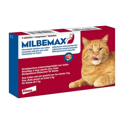 MILBEMAX Comprimés vermifuges pour chats 2-8 kg, 4 comprimés