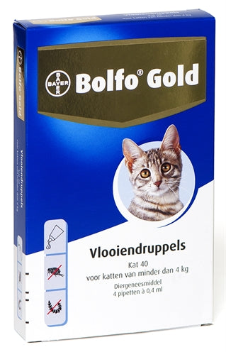 BOLFO GOLD CAT FLEA DROPS 40 4 PIPETTES