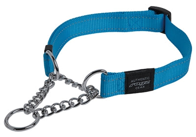 ROGZ for Dogs Fanbelt Half-Slip Halsband Turquoise 20 mm x 34-56 cm