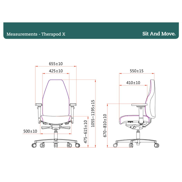 "Sit And Move Therapod X Standard Black - Mirage upholstery office chair"