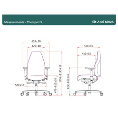 "Sit And Move Therapod X Standard Black - Mirage upholstery office chair"