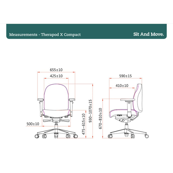 Sit And Move Therapod X Compact Black - Office Chair Wool Felt Fenice