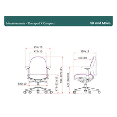 Sit And Move Therapod X Compact Black - Office Chair Wool Felt Fenice