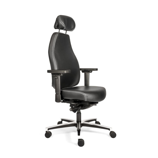 Sit And Move Therapod X Hoofdsteun - Bureaustoel Zwart Leder