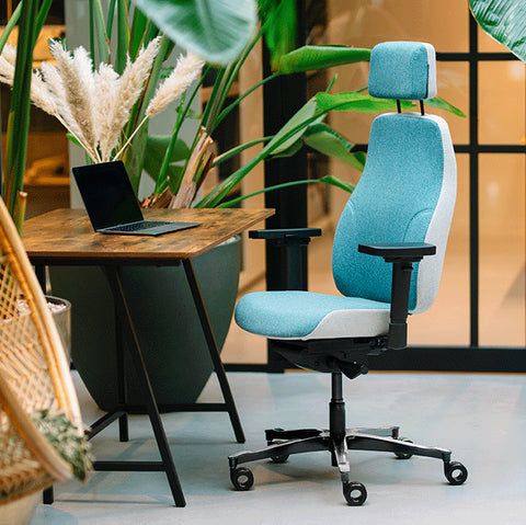 "Sit And Move Therapod X2 Azure - Office Chair Facet Wool Azure/Ashgrey"