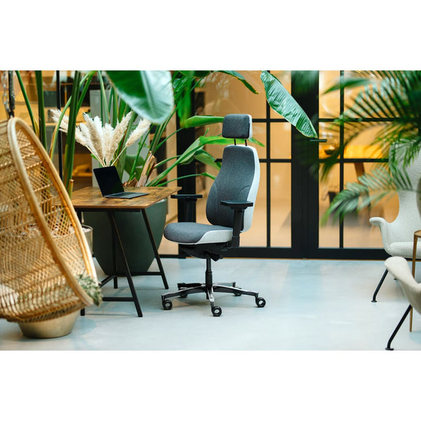 Headrest Grey - Office Chair Facet Wool Mid Grey/Ash Grey