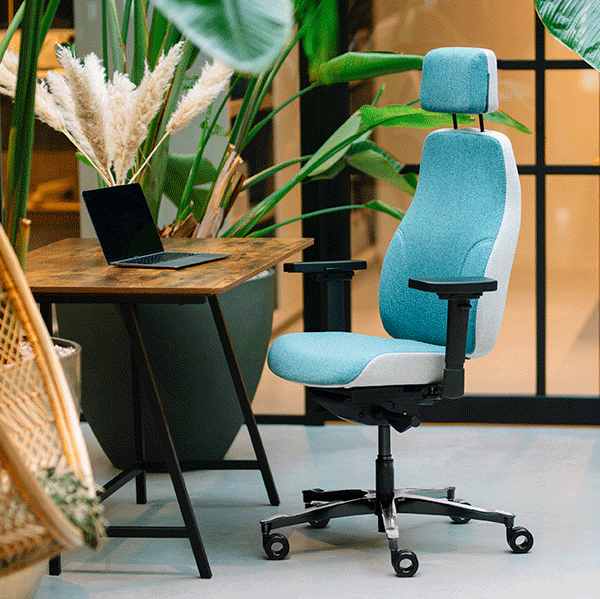 Headrest Grey - Office Chair Facet Wool Mid Grey/Ash Grey