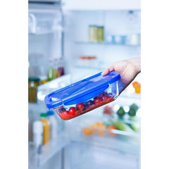PYREX COOK & GO Rechthoekige bewaarschaal 3,3 L 30 x 23 cm + blauw deksel