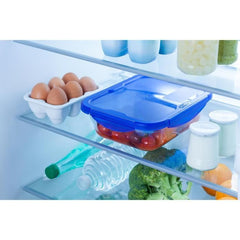 PYREX COOK & GO Rechthoekige bewaarschaal 3,3 L 30 x 23 cm + blauw deksel