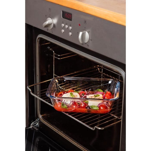 PYREX COOK & GO Rechthoekige bewaarschaal 3,3 L 30 x 23 cm + blauw deksel