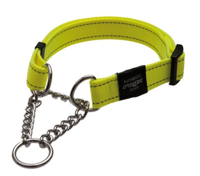 ROGZ FOR DOGS FANBELT HALF-SLIP HALSBAND GEEL 20 MM X 34-56 CM