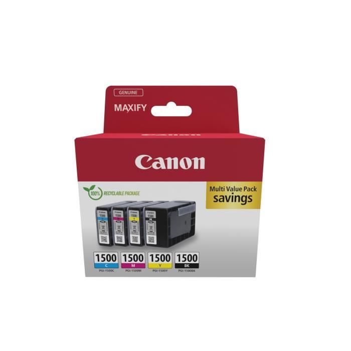 Multipack ink cartridges - CANON - PGI-1500 Black/Cyan/Magenta/Yellow