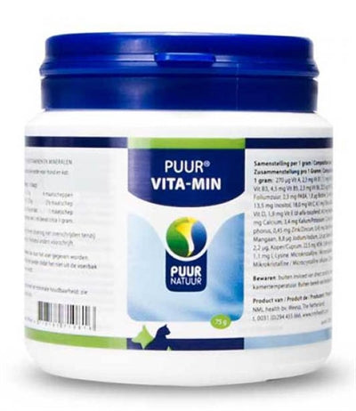 Pure Nature Vita-Min (Vitaminen en Mineralen) voor Honden en Katten 75 g