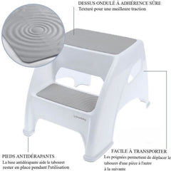 Opstapje - DREAMBABY - Toddler & Me 2 Up - Antislip en getextureerd - Tot 145 kg voor kleintjes en volwassenen - Grijs