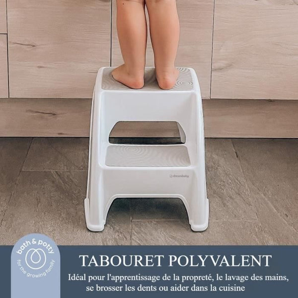 Opstapje - DREAMBABY - Toddler & Me 2 Up - Antislip en getextureerd - Tot 145 kg voor kleintjes en volwassenen - Grijs