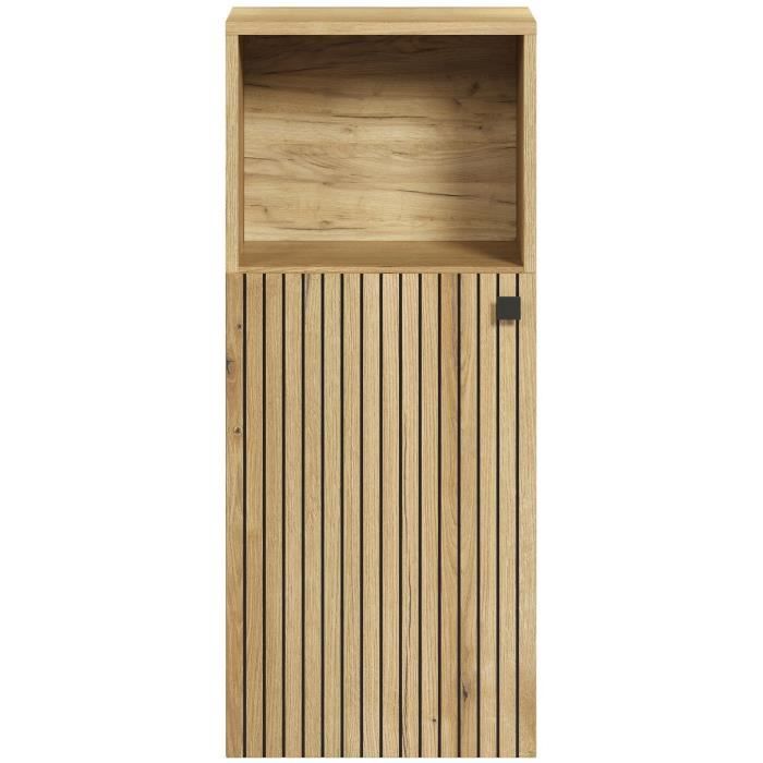 Bathroom storage unit - Oak decor - L40 x H95 x D31 cm - PURE BLISS