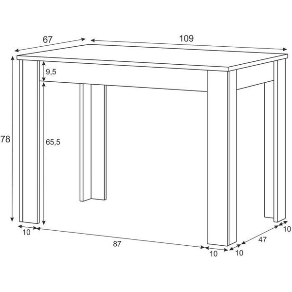 LILIAN dining table L109 x W67cm - White / Wood