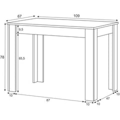 LILIAN dining table L109 x W67cm - White / Wood
