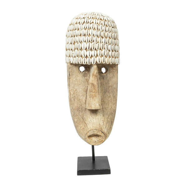 Masque cauri sur socle - Grand modèle