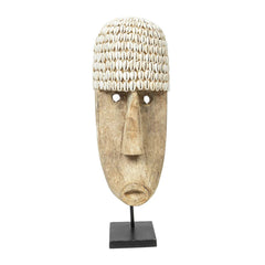 Masque cauri sur socle - Grand modèle