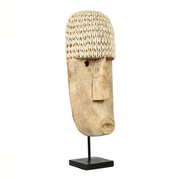Masque cauri sur socle - Grand modèle