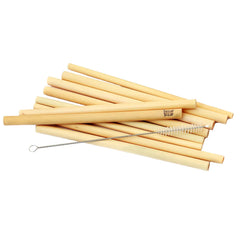 Bamboo Straws - Set of 10 with Cleaning Brush