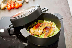 B.Double Cook and Roast Pan Ø 24 cm Set of 2 Pieces