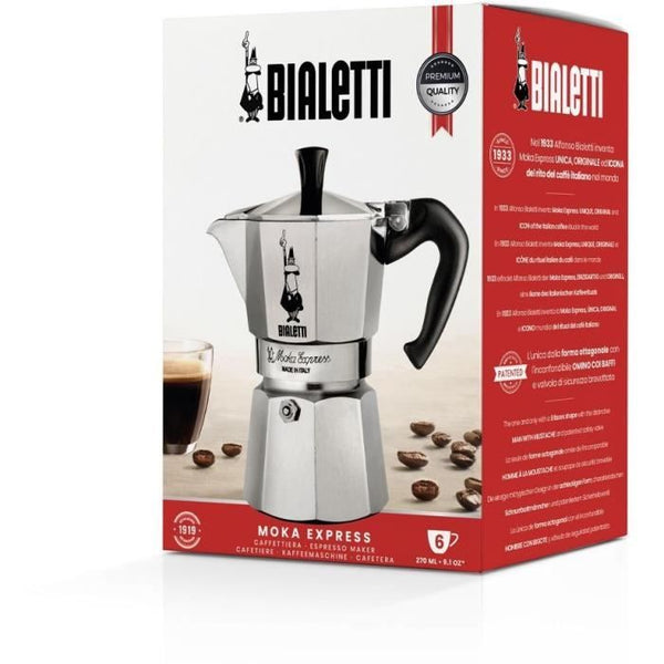 Italiaans koffiezetapparaat - BIALETTI - MOKA EXPRESS - 6 kopjes - 0,30 L - Zilver
