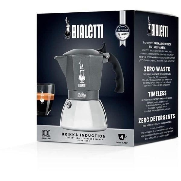Bialetti - Cafetière italienne Brikka - induction 4 tasses