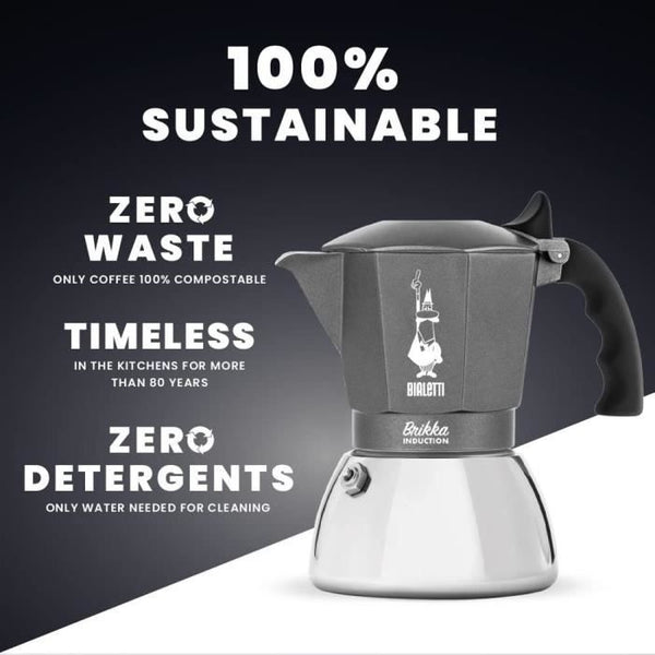 Bialetti - Cafetière italienne Brikka - induction 4 tasses