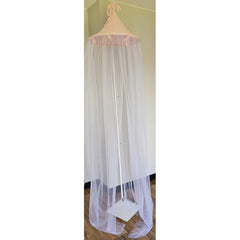 Muslin and tulle canopy, rose pink