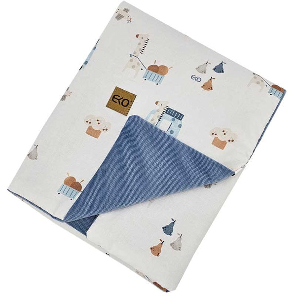 Educatieve speelmat met VELVET voering GIRAFFE/BLAUW